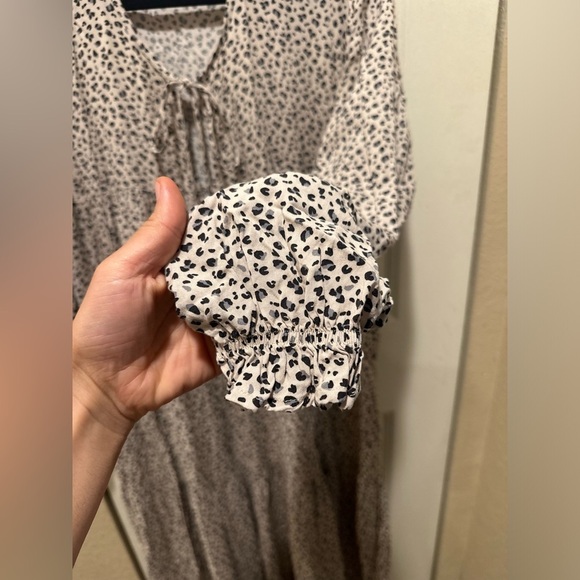 Carly Jean Laurel Maxi Dress Tiered Animal Print Tan Oversized Boho , M - Picture 5 of 11